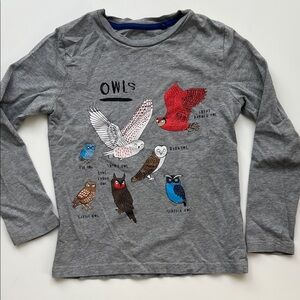 Mini Boden Gray Owl Shirt